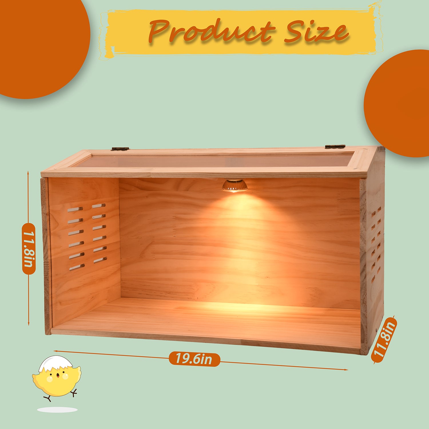 chick brooder box. 5-12 chicken brooder heater. pine wood material. poultry brooder box with heater