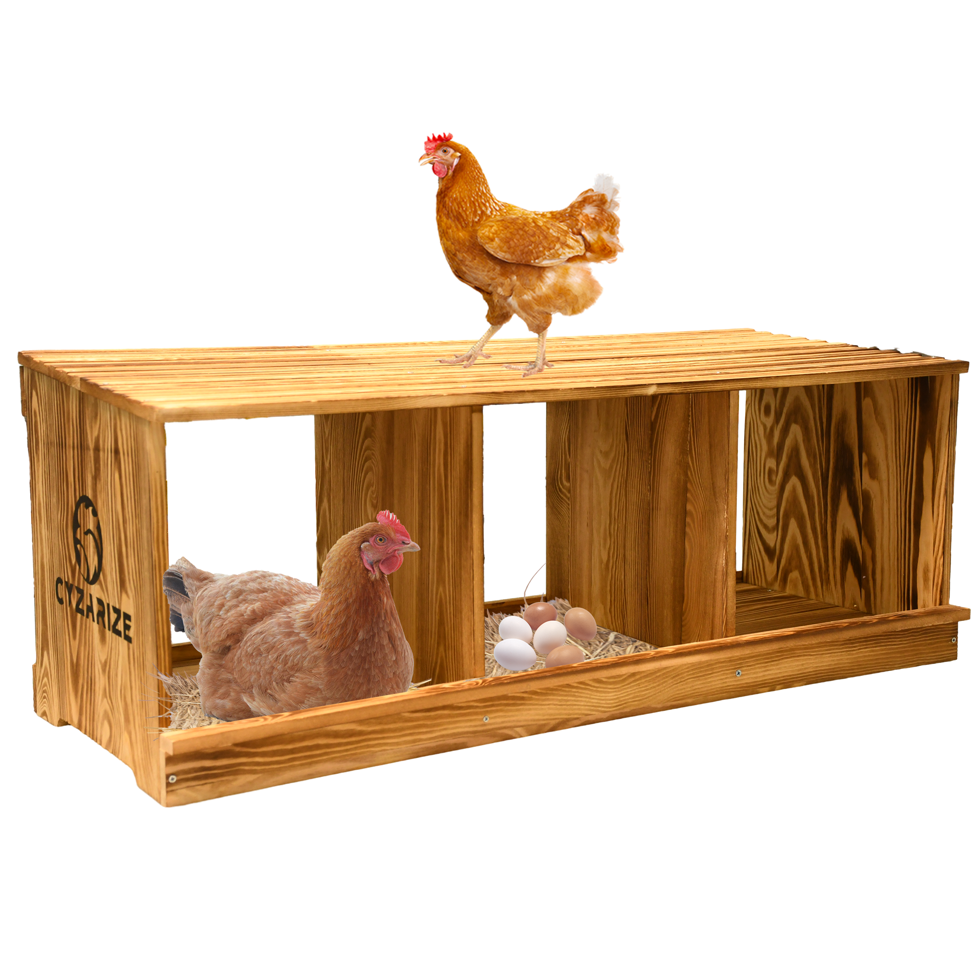 Hen egg laying box. solid wood wall mounted. protects eggs. weatherproof design. perfect for hens and ducks laying eggs